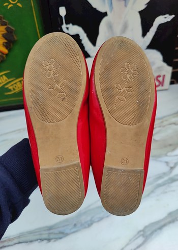 LC Waikiki 31 numara Kırmızı Fiyonklu Kız Çocuk Babet - Görsel 7