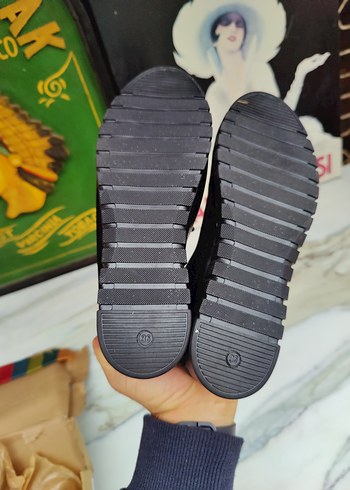 Marc ortopedik 36 numara Siyah Parlak Kadın Günlük Ayakkabı - Görsel 7