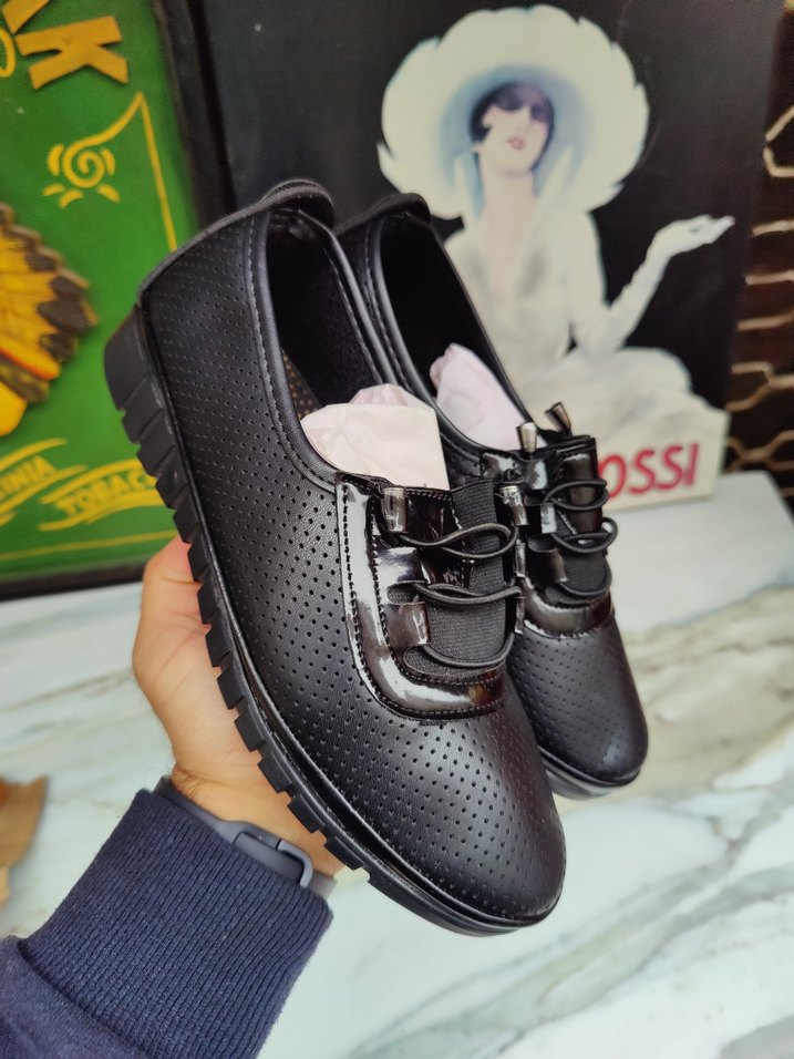 Marc ortopedik 36 numara Siyah Parlak Kadın Günlük Ayakkabı - Görsel 2