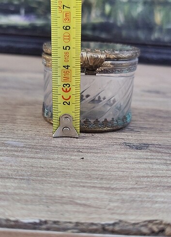 Fransız Bizote cam bronz çerçeve kasa mücevher kutusu  - Görsel 7