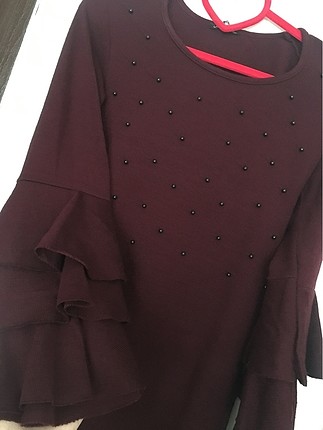l Beden bordo Renk Balık kesim tunik