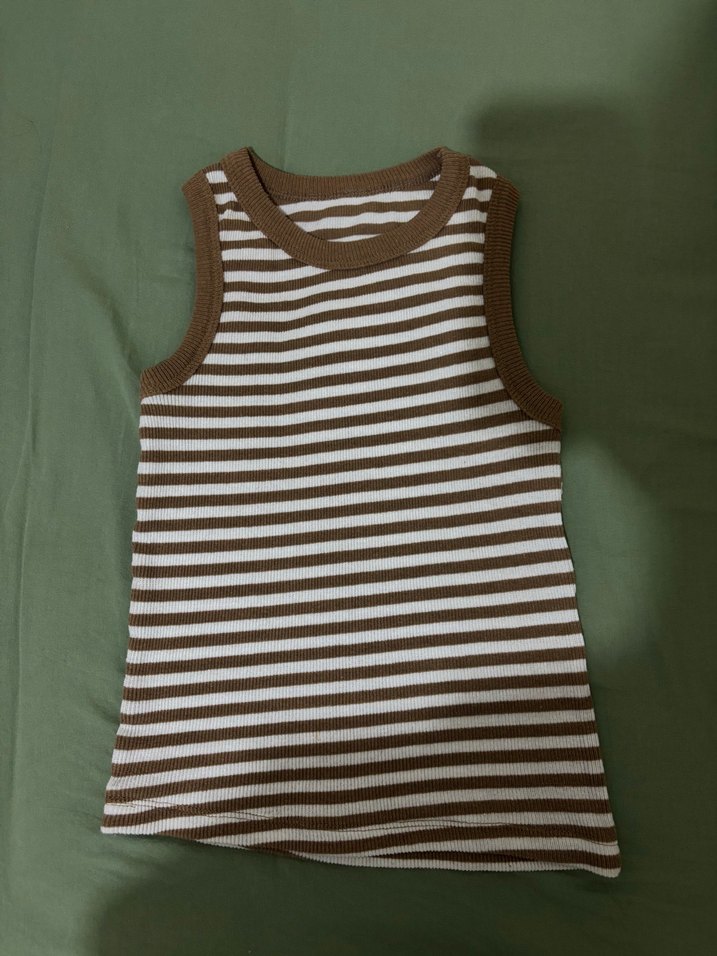 Fitilli Askılı crop top - Çizgili - Görsel 4