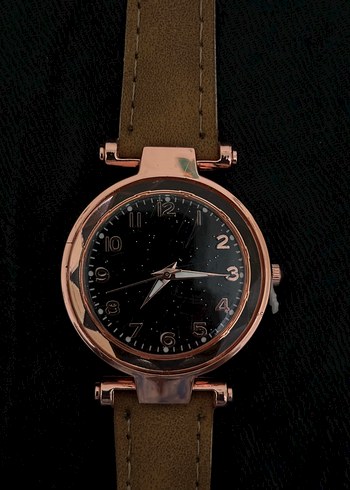 Kahverengi Kordonlu Rose Gold Kadın Kol Saati - Görsel 3