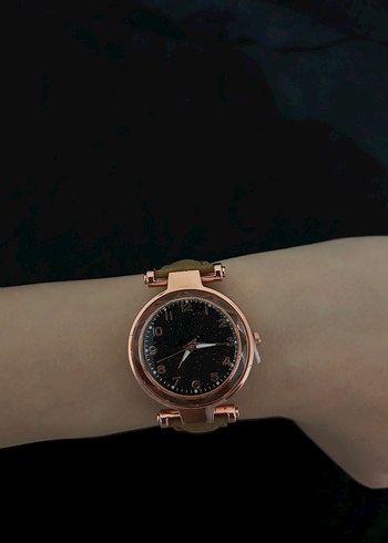 Kahverengi Kordonlu Rose Gold Kadın Kol Saati - Görsel 4