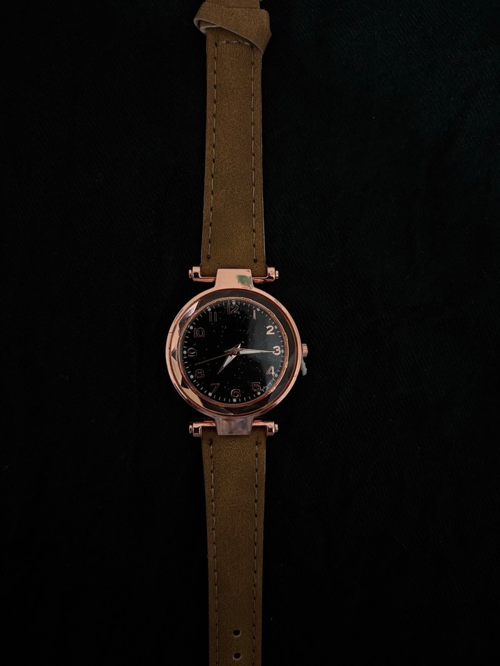 Kahverengi Kordonlu Rose Gold Kadın Kol Saati - Görsel 2