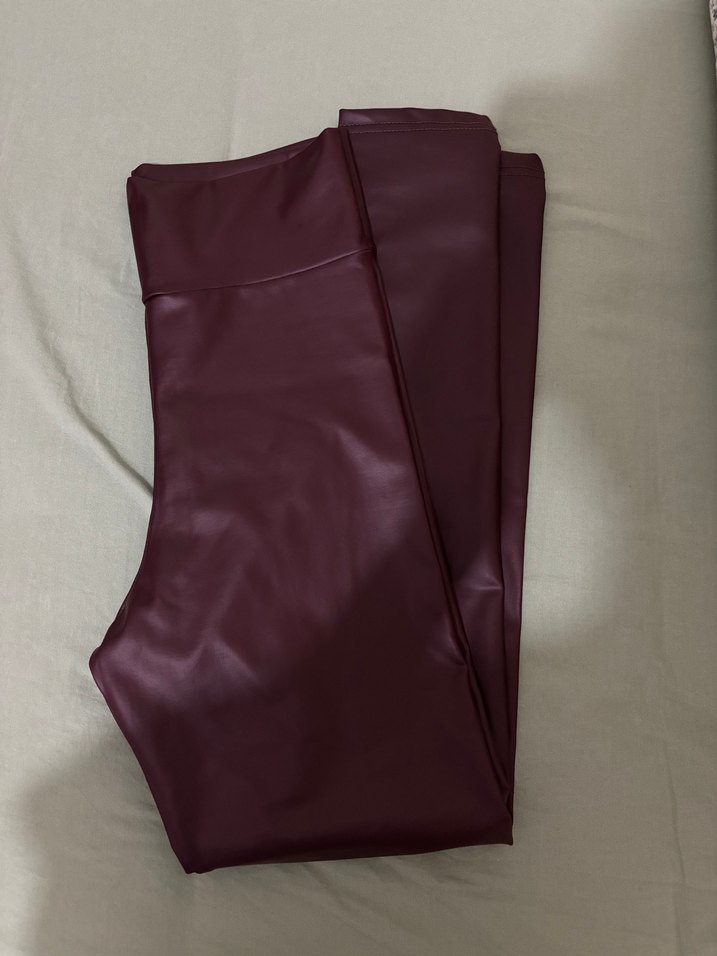 Bordo Deri Tayt - Görsel 4