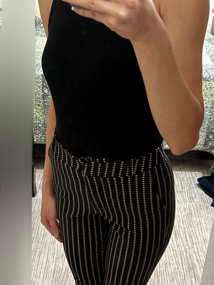 Mango Siyah Çizgili Cigarette Pantolon - Görsel 4