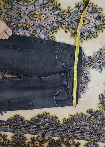 Siyah Kemerli Salaş Midi Kot Pantolon - Görsel 4