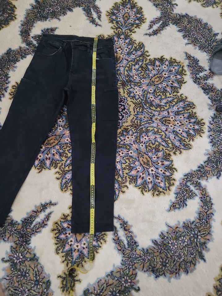 Siyah Kemerli Salaş Midi Kot Pantolon - Görsel 5