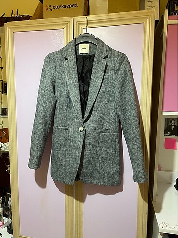 34 Beden gri Renk Koton business blazer ceket