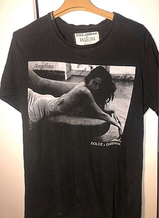 Unisex Angelina Jolie Orijinal Dolce & Gabbana Tişört