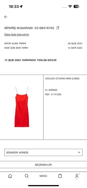 s Beden kırmızı Renk Zara vücuda oturan mini kırmızı elbise