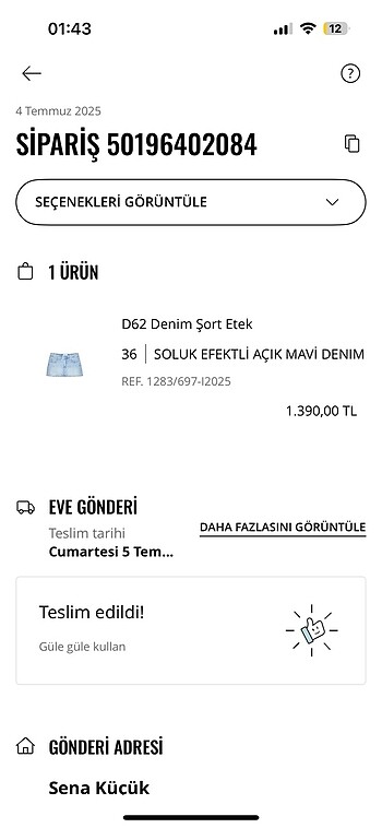 36 Beden STRADİVARİUS D62 ŞORT ETEK