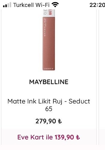 Maybelline Maybelline new york 65 kalıcı likit ruj