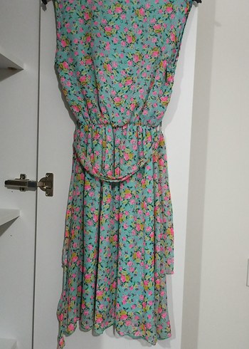 Çiçek Desenli Uzun Hamile Elbisesi - Görsel 4