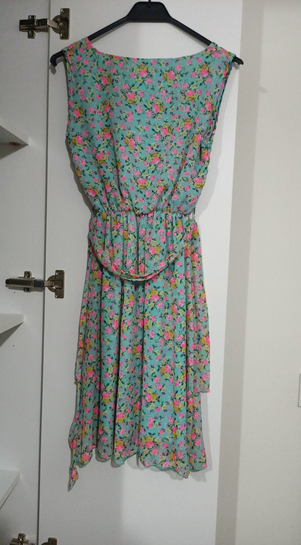 Çiçek Desenli Uzun Hamile Elbisesi - Görsel 4