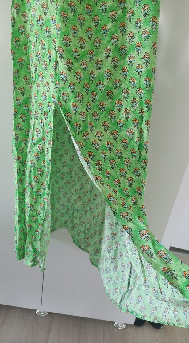 Yeşil Bağlamalı Midi Bohem Elbise - Görsel 2