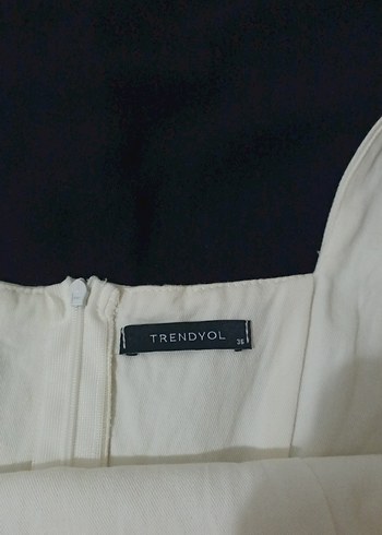 Beyaz Straplez Midi Bohem Elbise - Görsel 3