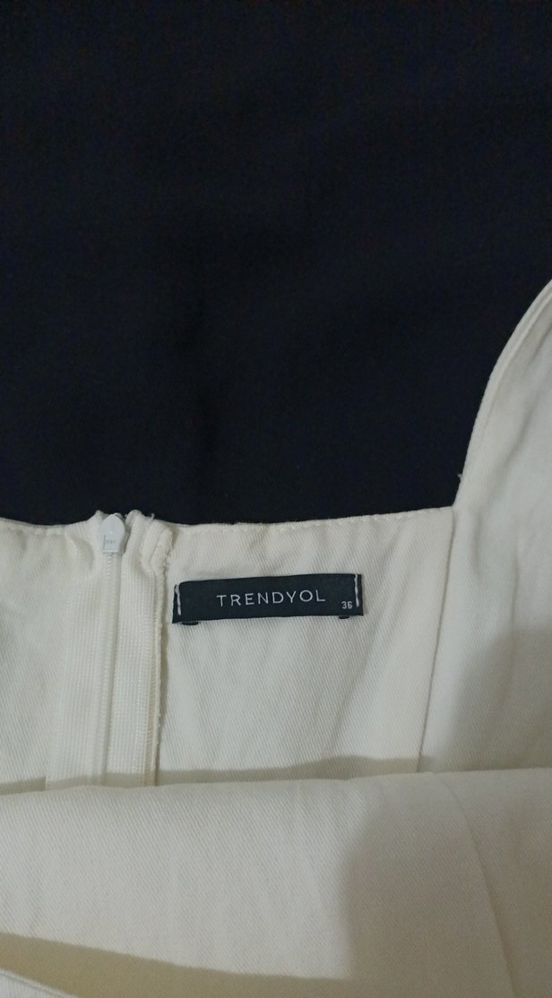 Beyaz Straplez Midi Bohem Elbise - Görsel 3