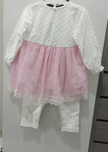 Dantel Detaylı Pembe Kız Bebek Takımı - Görsel 4