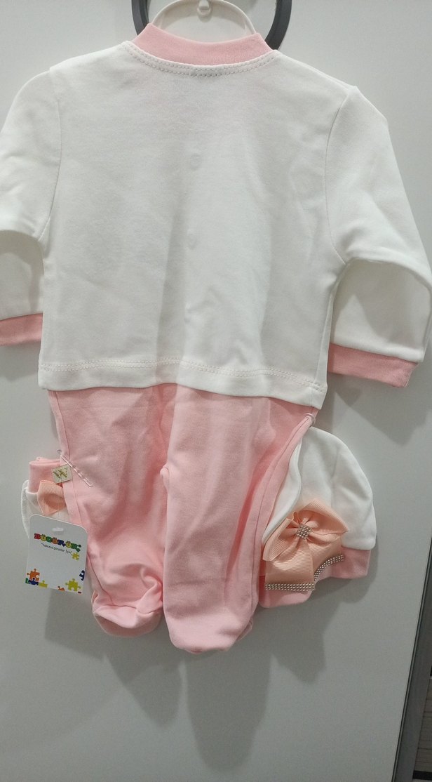 Dantel Detaylı Pembe Bebek Hastane Kıyafeti - Görsel 5