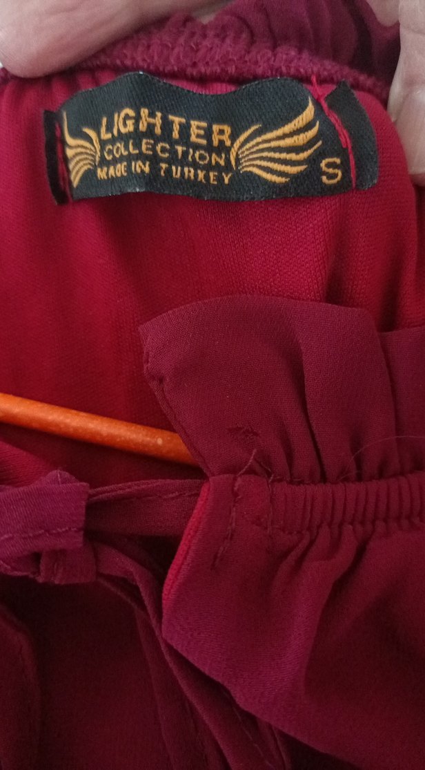 Bordo Bohem Uzun Kollu Midi Elbise - Görsel 4