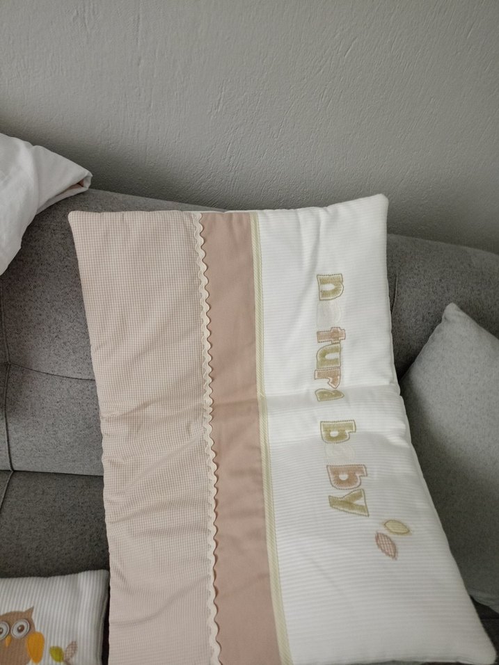 Nakışlı Beyaz ve Gri Çocuk Uyku Tekstili - Görsel 3