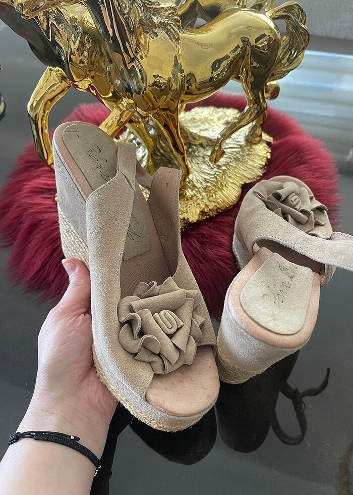 Hakiki deri platform şık ayakkabı 39 no - Görsel 4