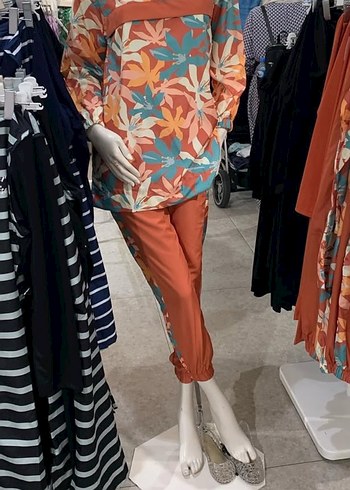 Defacto Desenli 3'lü Burkini Tesettür Mayo Takım