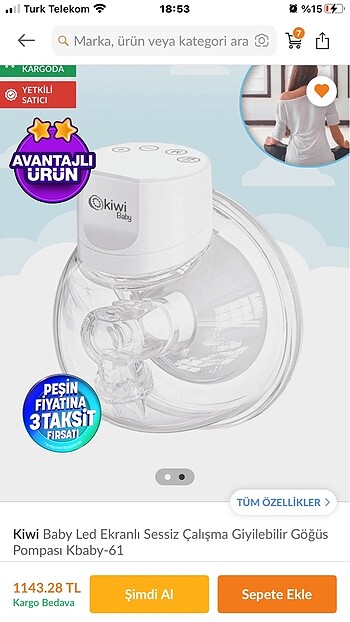 Kiwi baby giyilebilir süt sağma makinesi