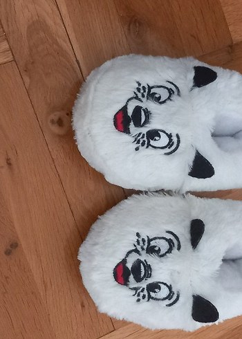 beyaz Desenli Sıcak Terlik - Görsel 2