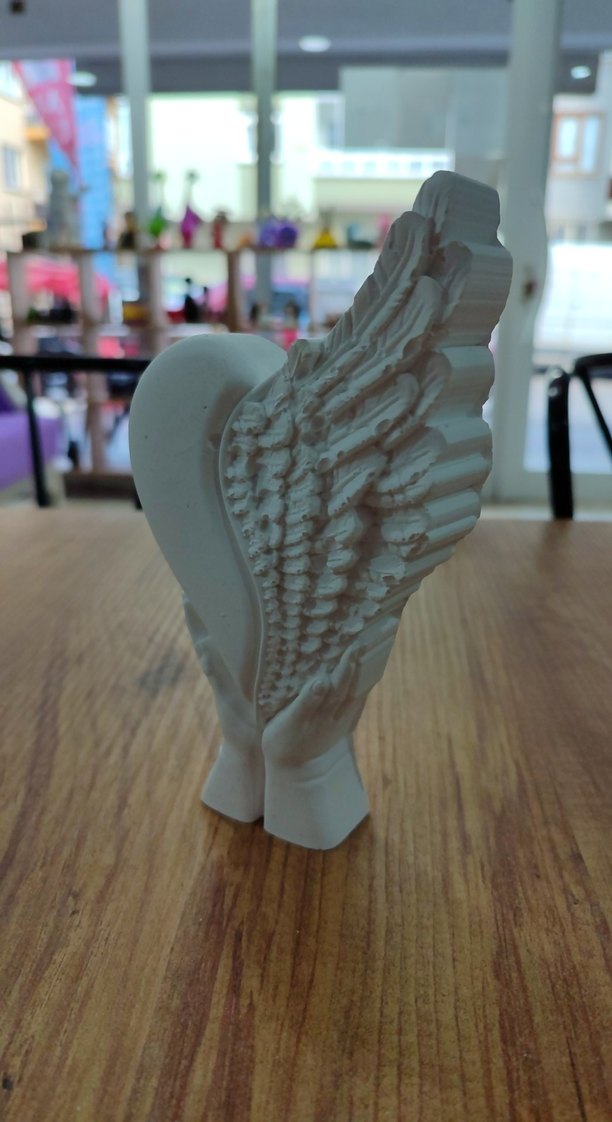 Beyaz Kanatlı Dekoratif Biblo ham obje - Görsel 2