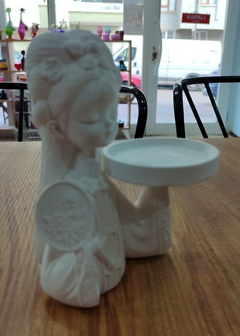 Beyaz japon kız Figürlü Dekoratif Tepsi - Görsel 2