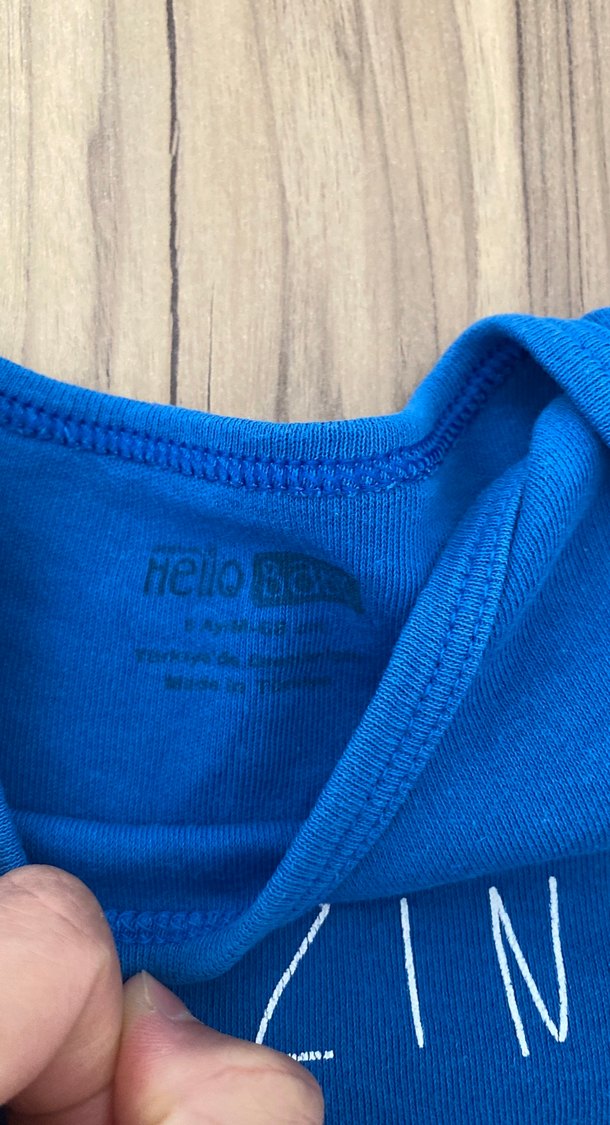 Uzun Kollu Mavi Erkek Bebek Body - Görsel 2