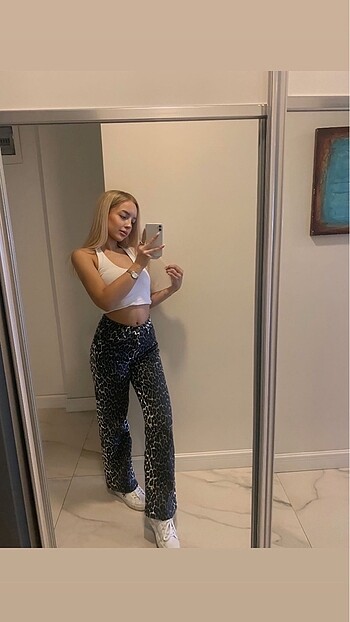 Leoparlı pantolon