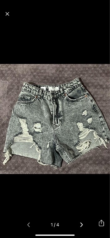 Bershka Yüksek Bel Denim Şort