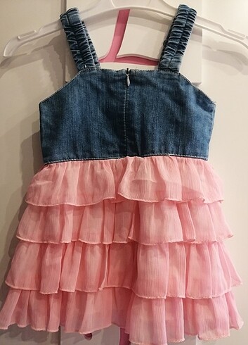 Kız çocuk kot elbise seti - Görsel 5