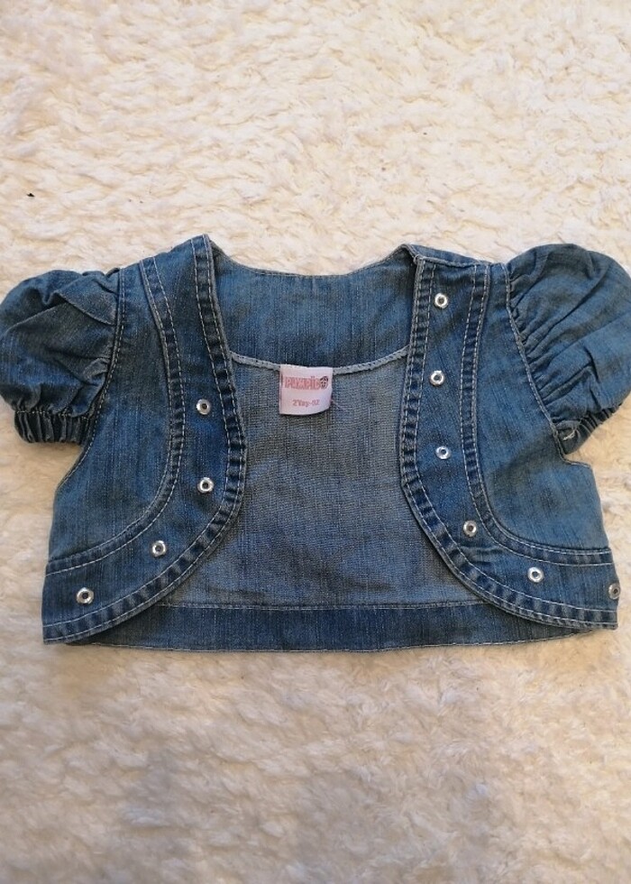 Kız çocuk kot elbise seti - Görsel 3