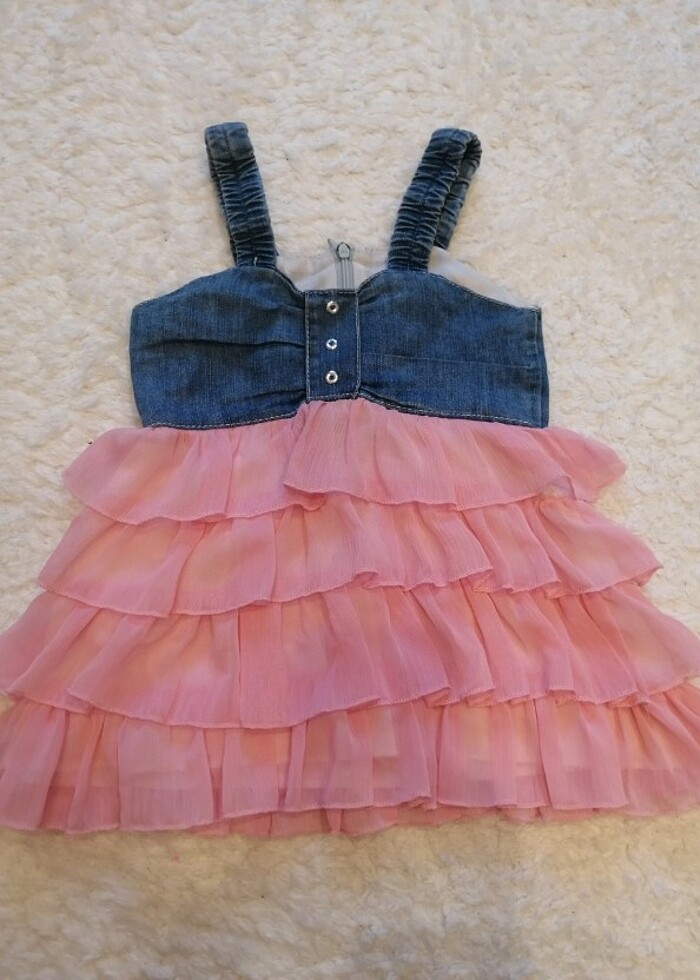 Kız çocuk kot elbise seti - Görsel 4