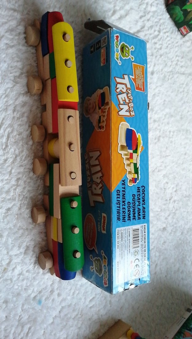 Renkli Ahşap Eğitici Tren Oyuncağı - Görsel 3