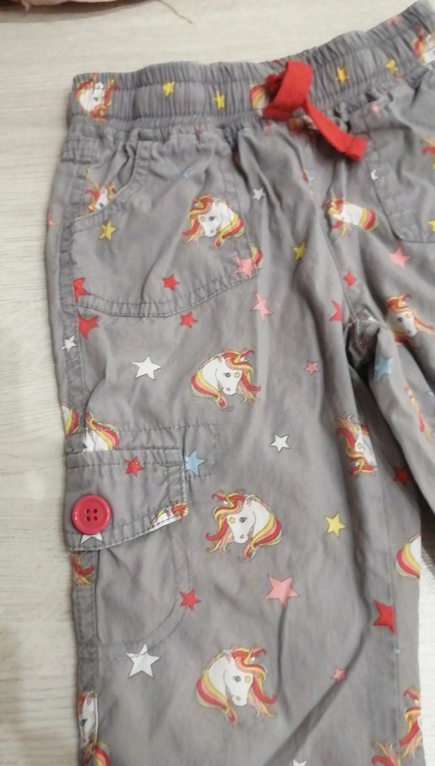 Kız Çocuk Gri Baskılı Rahat Pantolon - Görsel 2