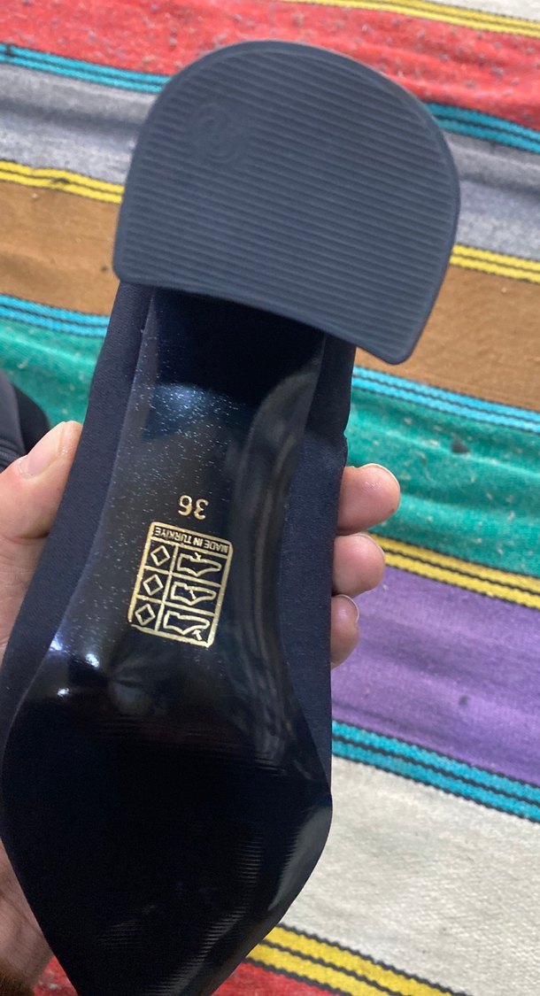 Siyah termo kımaşTopuk 5 cm - Görsel 3