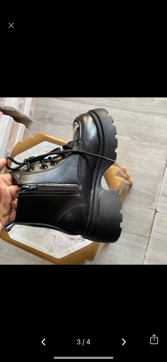 Siyah Parlak Platform Topuklu Kadın Bot - Görsel 2