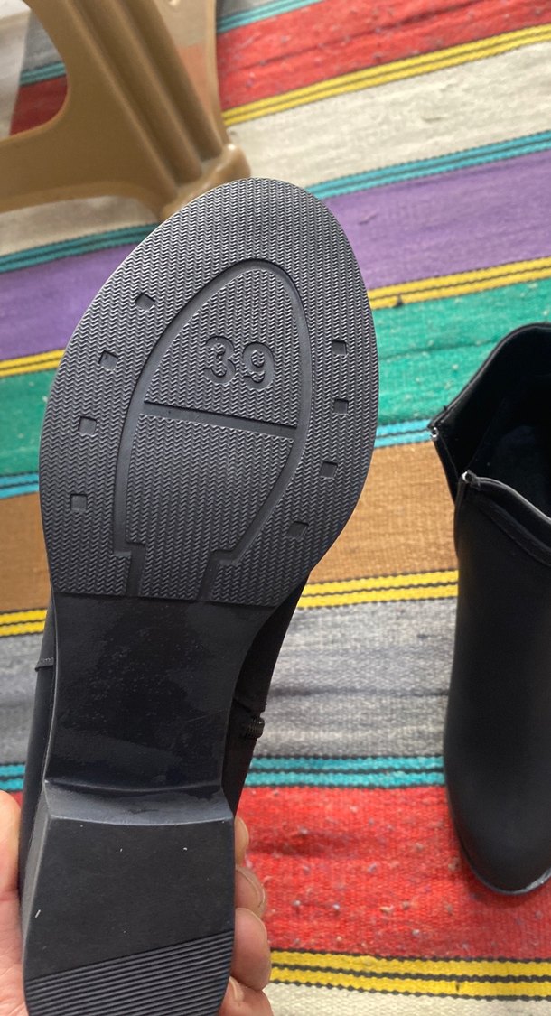 Siyah Tokalı Kadın Dolgu Topuk Bot topuk 5 cm - Görsel 3