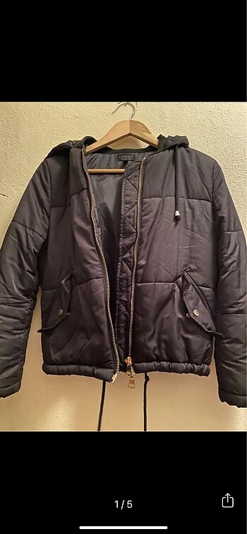 Topshop Siyah Şişme Mont