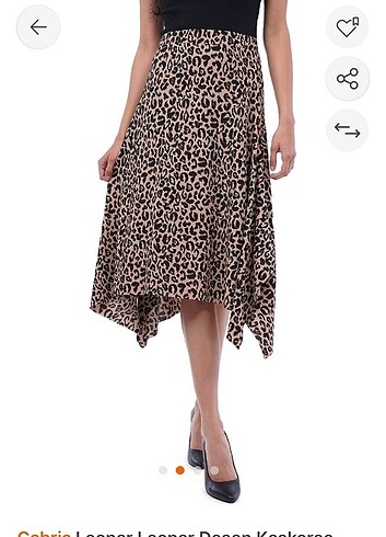 LEOPAR DESENLİ ASİMETRİK ETEK