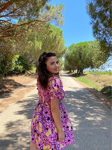 s Beden çeşitli Renk Çiçekli elbise