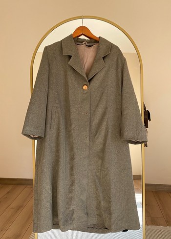 xxl Beden kahverengi Renk Vintage kaban trençkot
