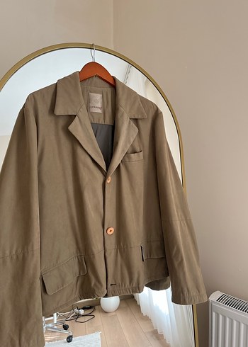 Düğmeli Bej Süet Erkek Ceket - Görsel 5