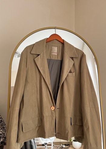 Düğmeli Bej Süet Erkek Ceket - Görsel 2